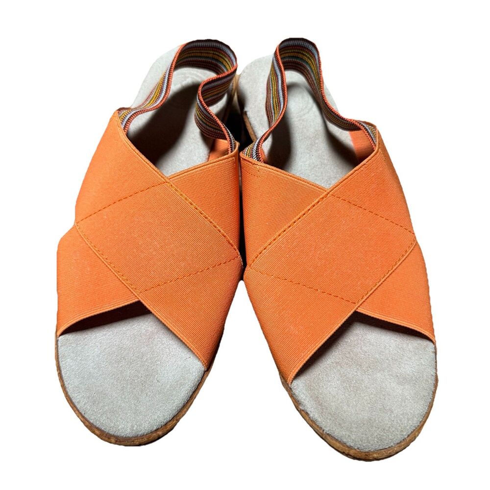 Charleston Shoe Company Atlantic Orange Criss Cross Sandals Sz 7.5 Slingback